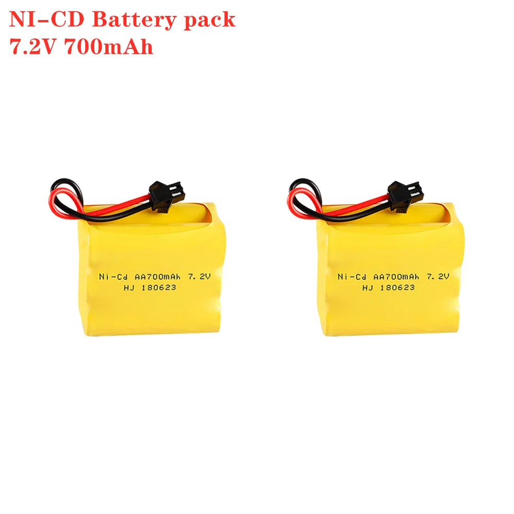 ชุดแบตเตอรี่ NiCd 1-10ชิ้น/ล็อต7.2V 700mAh สำหรับของเล่น RC รถถังรถไฟหุ่นยนต์เรือปืน Ni-Cd AA 700mAh 7.2V แบตเตอรี่ชาร์จได้