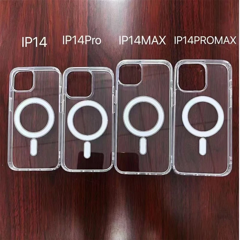 Custodia di ricarica wireless magnetica trasparente da 20 pezzi per iPhone 16 15 14 13 Pro 12 Mini 11 Pro XS Max XR 7 8 Plus Custodia rigida Magsafe