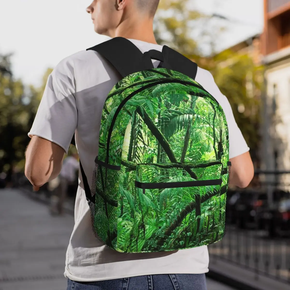 Rainforest Tropical Plants Backpack Daypack Large Capacity Kids BookBag School Bag Shoulder Bags for Men Women