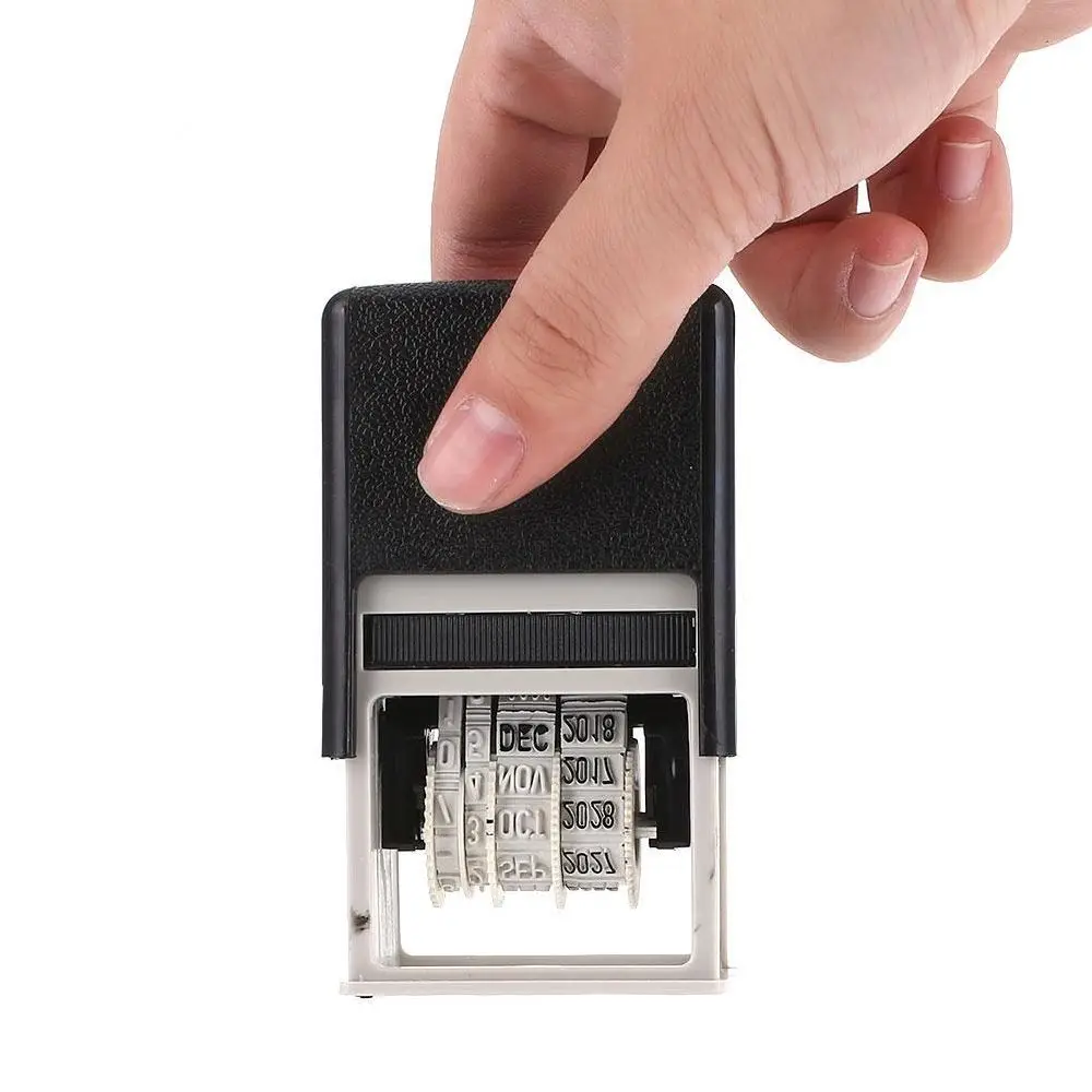 Durable DIY Square English Seals Multicolor Ink Date Stamp Plastic