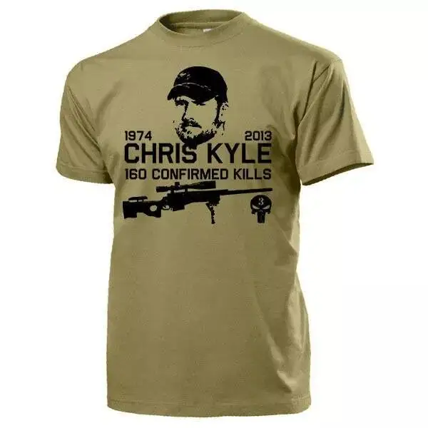 CHRIS KYLE TYPE FACE CLOSE UP USA AMERICAN SNIPER GUN MILITARY T SHIRT S-3XL