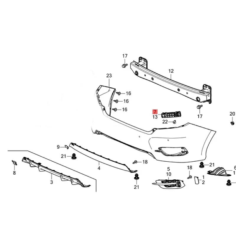 Suitable for 2016 Ho nd aC iv ic Rear bumper bracket Tail light lower bracket