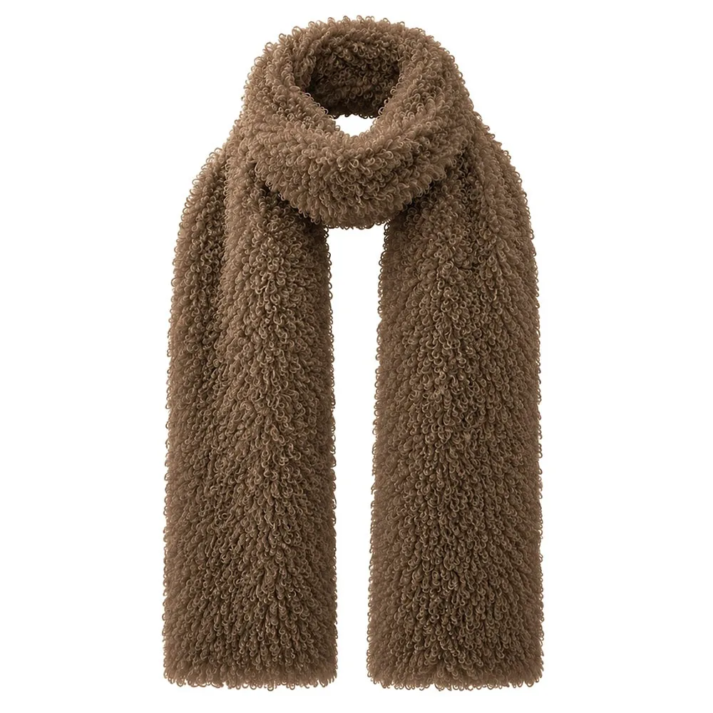 Temperament Faux Sherpa Scarf Thickened Warm Neck Warmer Double-Sided Soft Neckerchief Wrap Winter Wear
