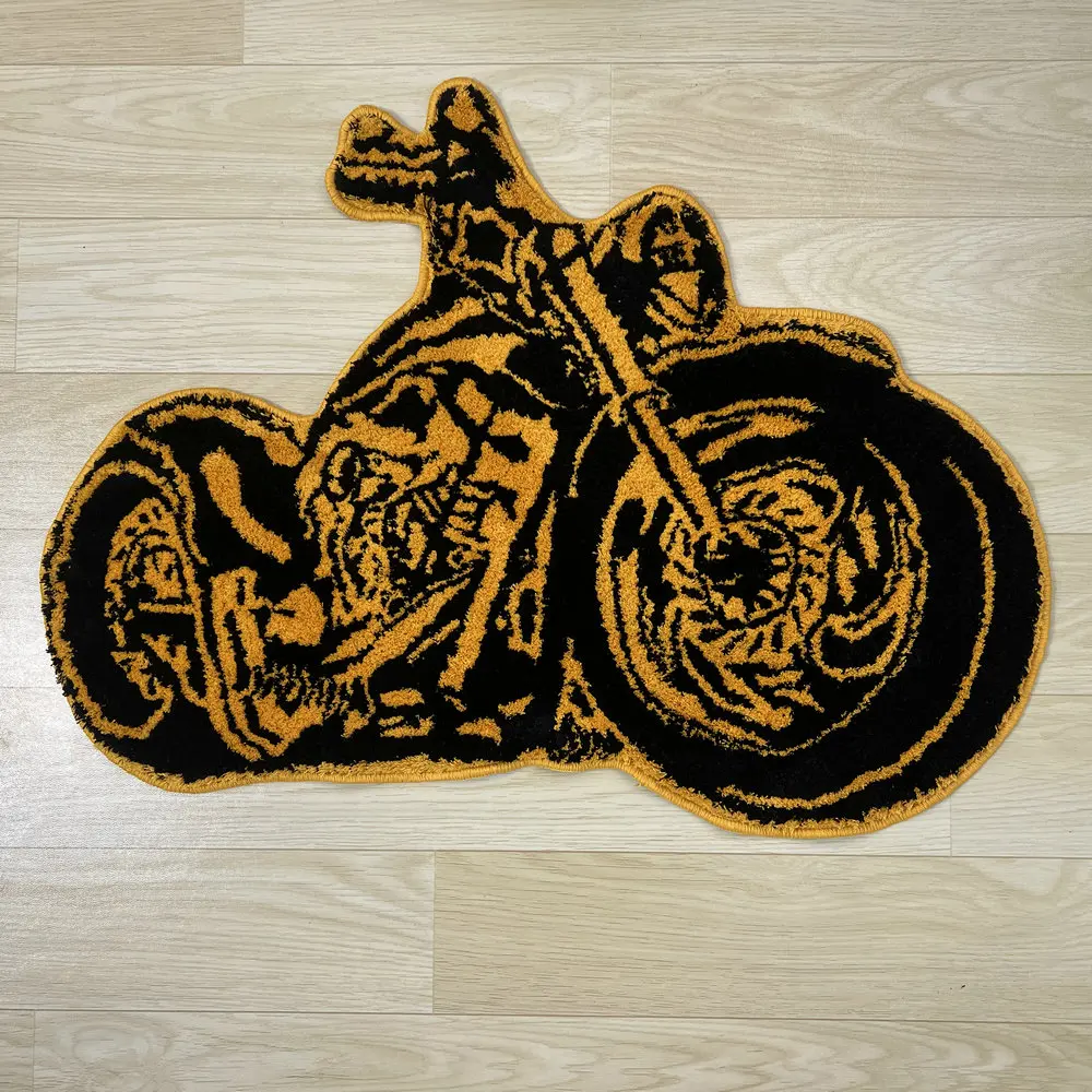 

Cool Motorcycle Handmade Tufted Rug Soft Plush Kids Room Decor Carpet Non-Slip Bath Floor Mat Boy Birthday Gift Dropshipping