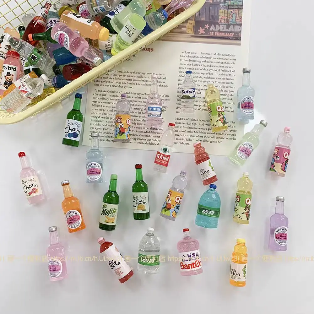 Three-dimensional mini small bottle beverage and alcohol refrigerator sticker for home decoration magnet