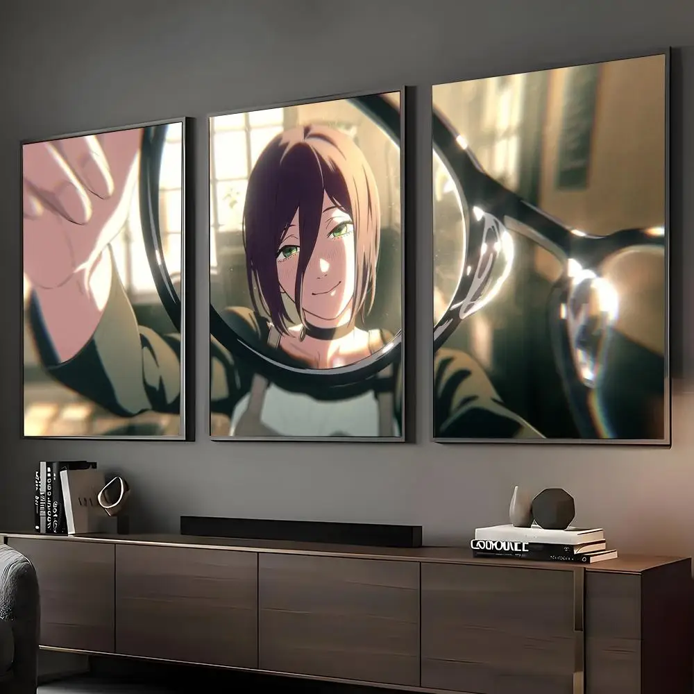 Anime Chainsaw Man Reze Poster Decorative Wall Art Stickers Mural Photo Print for Home Living Room Hallway Decor