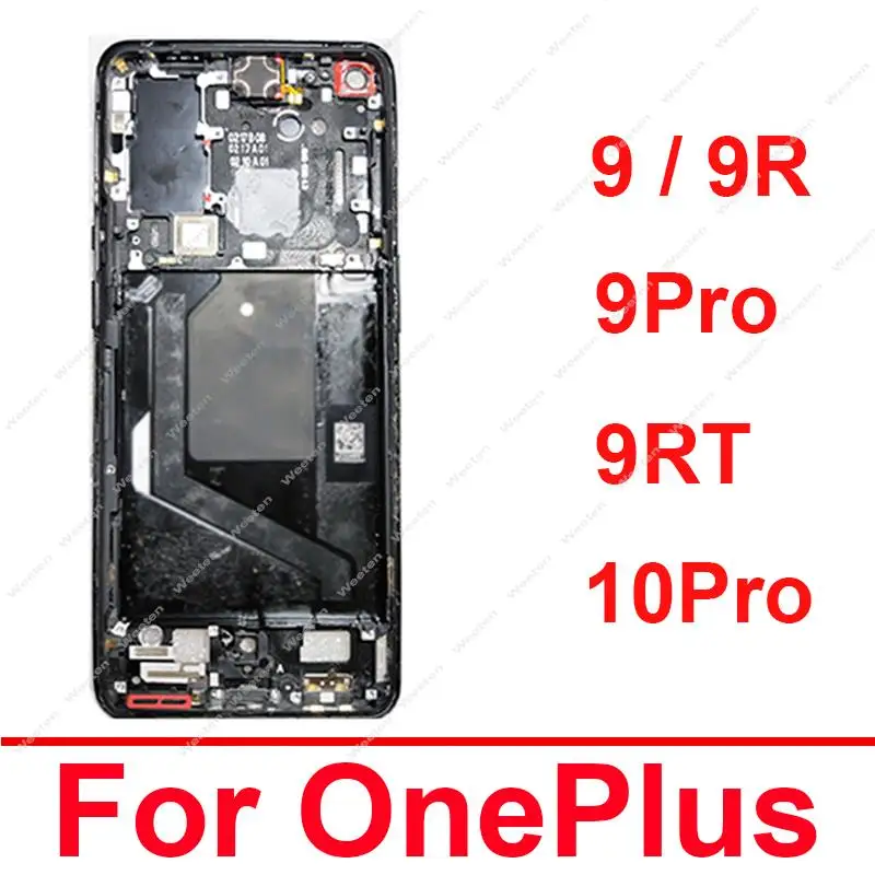 For One Plus Oneplus 1+ 9 9R 9Pro 9RT 10Pro Middle Frame Housing Rear Middle Frame Housing with Side Button Plate Chassis Parts