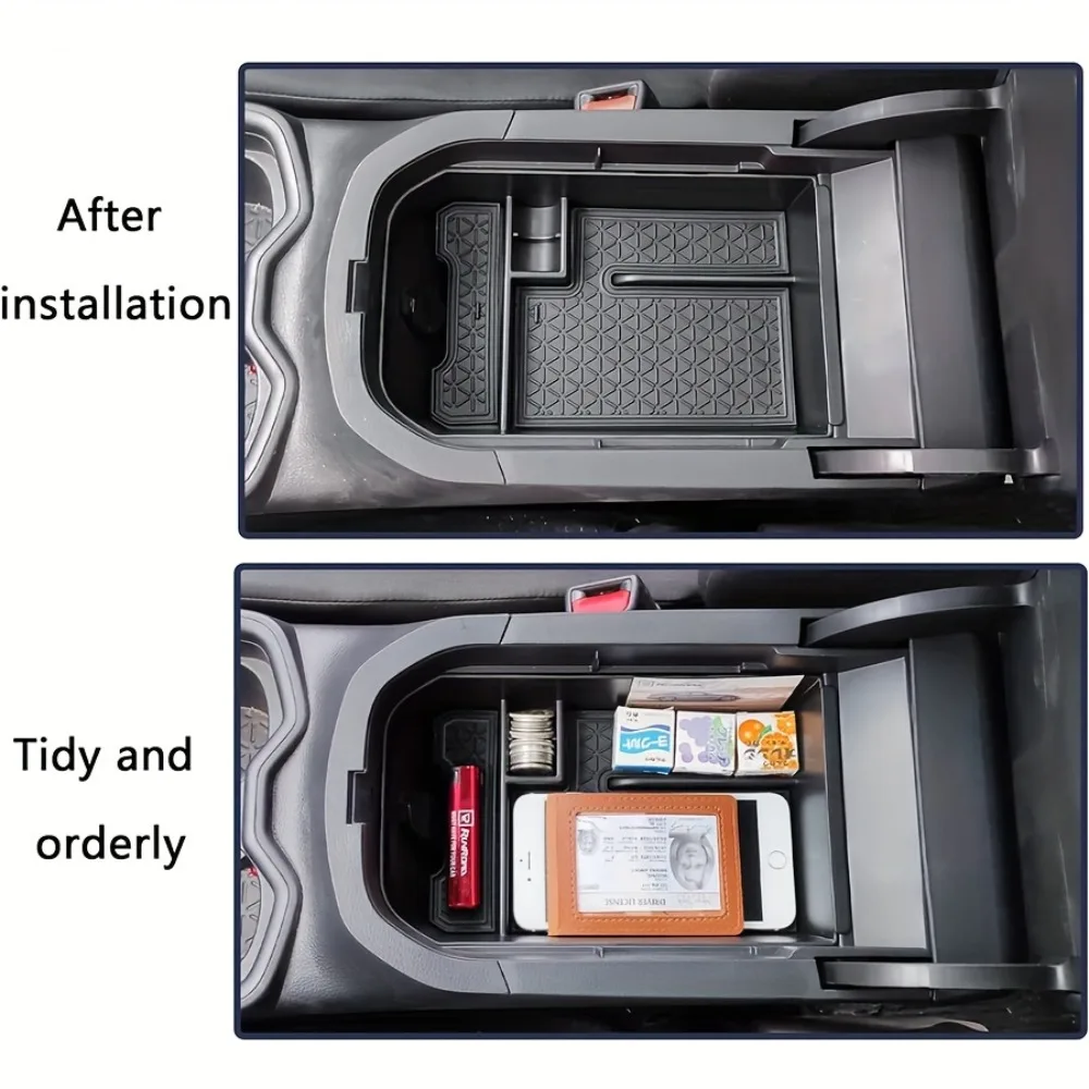 Car Central Armrest Box Storage Box Tray Compatible For Toyota RAV4 2019-2024 Storage Tray Armrest Coin Holder Container Box