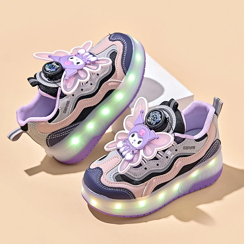 Zapatos de patinaje sobre ruedas para niños, zapatos para caminar para deportes al aire libre a la moda, nuevos zapatos con luz LED, zapatillas bonitas para niños para niña 2025