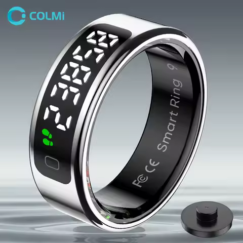 New COLMI R12 Smart Ring, Wireless Charging, Display and Touch, Health Manager, Multi Sports Modes For Men Women, Gold, Silver