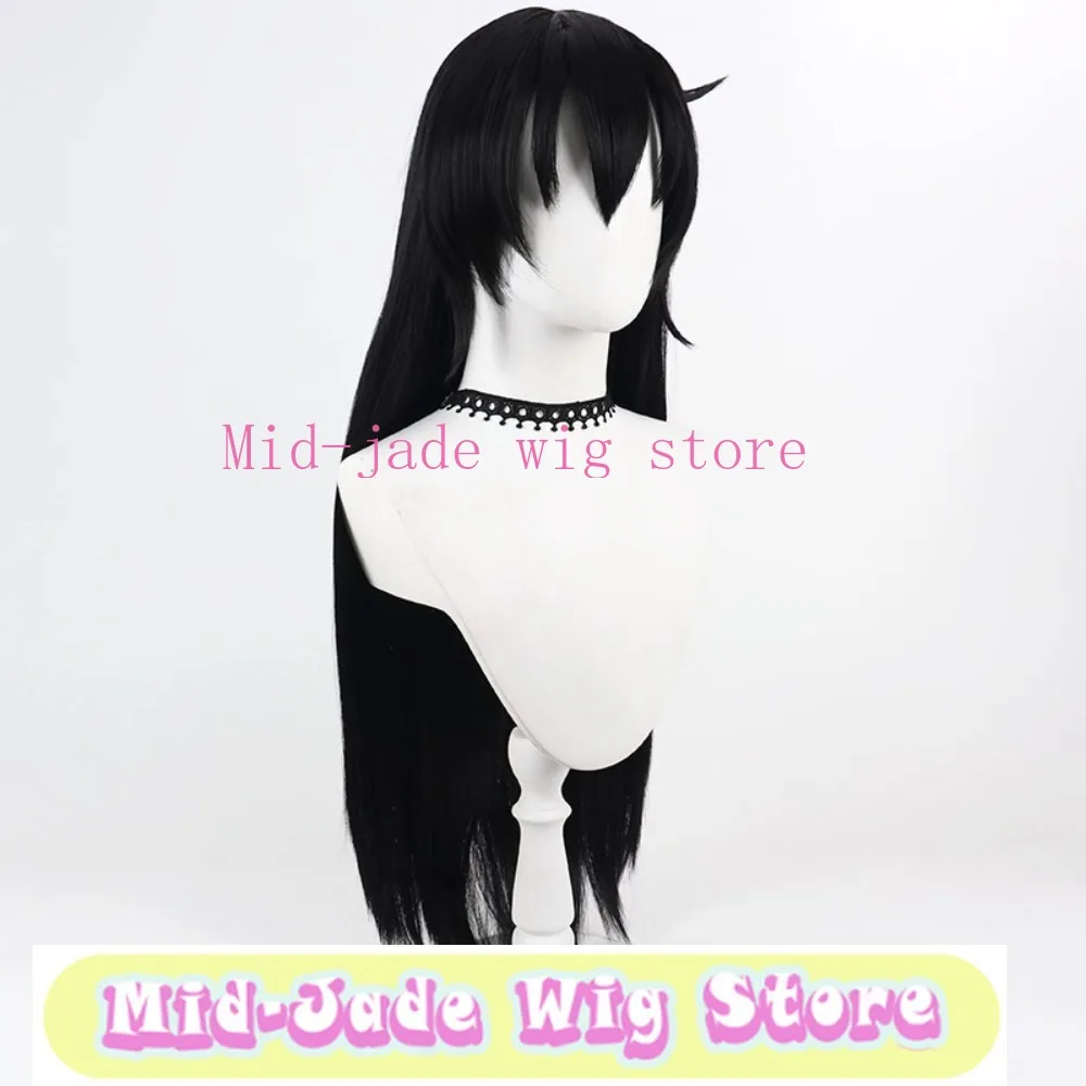 Asagi Igawa Cosplay Wig Long Black Straight Resistant Fiber Scalp Effect Full Style for Anime Convention Halloween Party