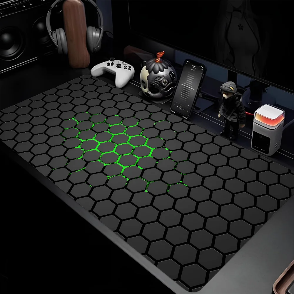 Grid Honeycomb Mousepad Large Keyboard Desk Mat Gaming Mouse Pad LockEdge Non-slip Mat