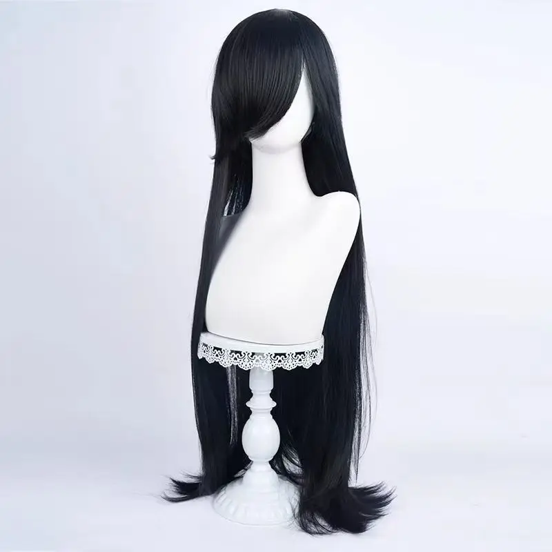 80cmUniversal طويل مستقيم الشعر المستعار تصفيف الشعر الأبيض فراق ثابت شبه اليدوية كامل الرأس