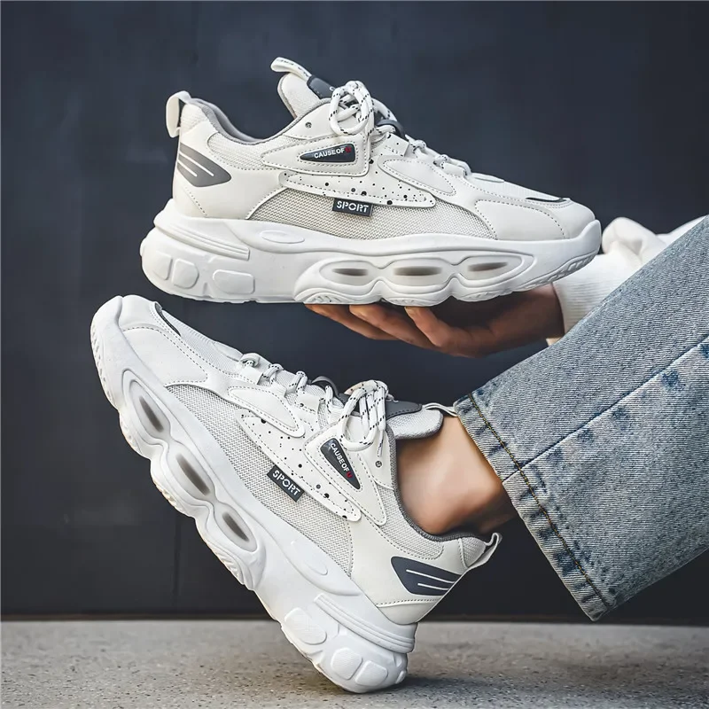 

Новая дышащая модная универсальная удобная модная обувь высокого качества с сетчатой толстой подошвой и низким вырезом для спорта и отдыха для мужчин