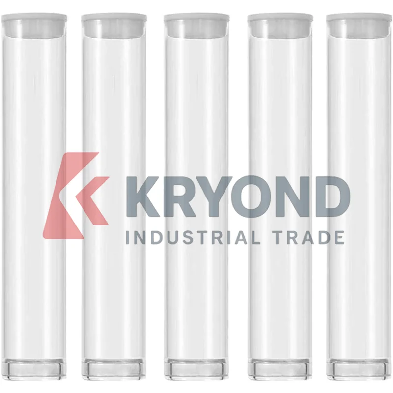 100Pack Plastic Clear PVC Tube Transparent Storage Empty Cartridges with Caps 12x80mm Bead Craft Supply Original Product
