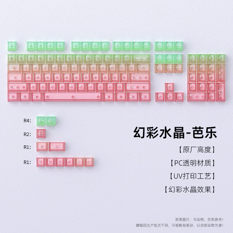 

Радужные клавишные колпачки Iridescent Mist Guava, прозрачные, 115 шт., оригинальный заводской набор, для самостоятельной сборки механической клавиатуры