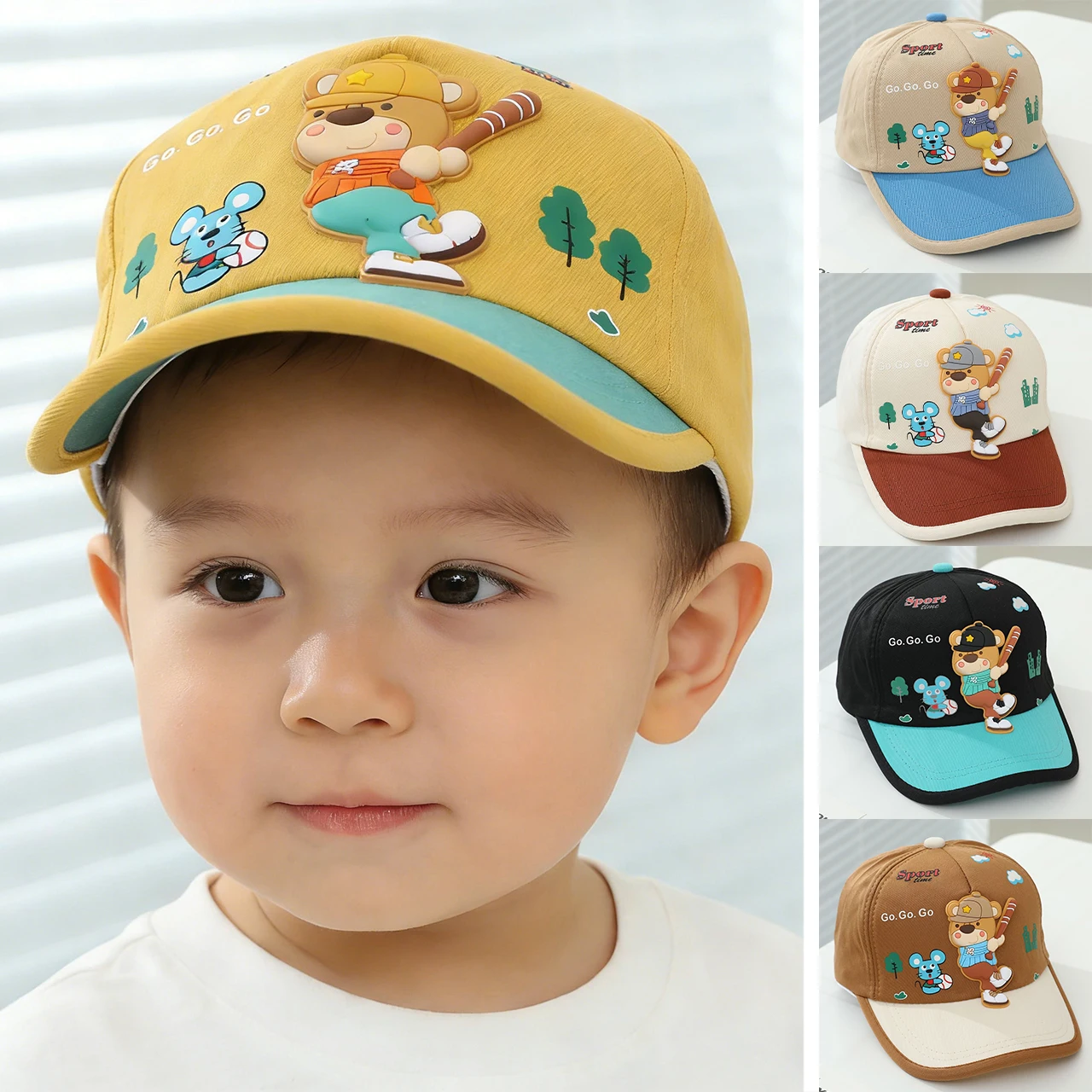 

Cute Cartoon Kids Baseball Hat Fashion Boys Outdoor Sun Visors 4-10Year Baby Duck Tongue Hats Long Brim Children Peaked Cap