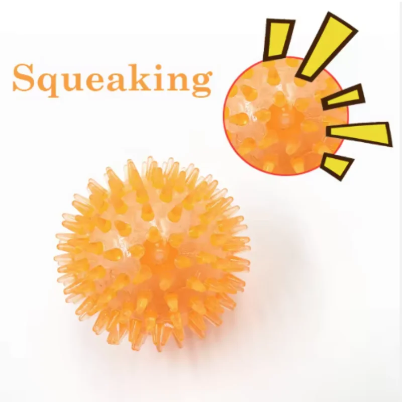 Pet Toy Ball for Cats And Dogs - Sounding Tooth Cleaning Chew Ball Training Teeth Accessories Thornless Chewing Toy for Puppy view 5
