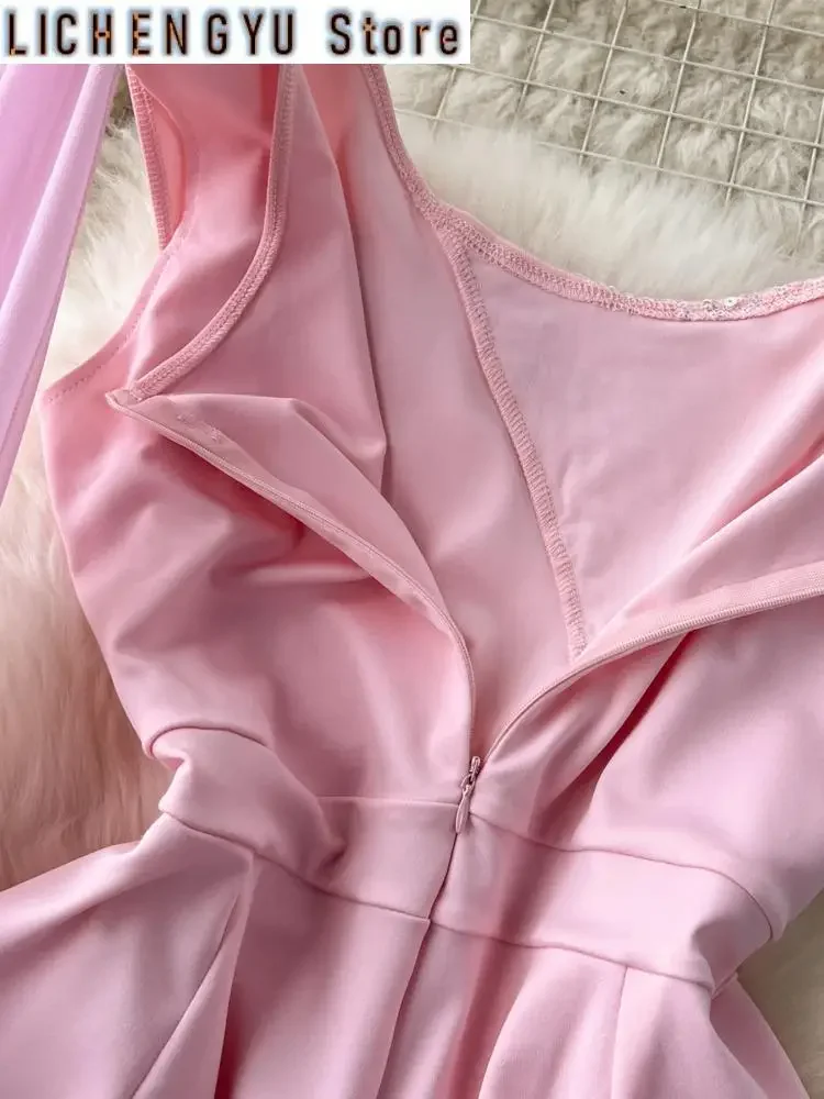 New Sweet Style Chic Jumpsuit Women Slash Neck Strapless Patchwork High Waist Fashion Jumpsuits Winter Spring