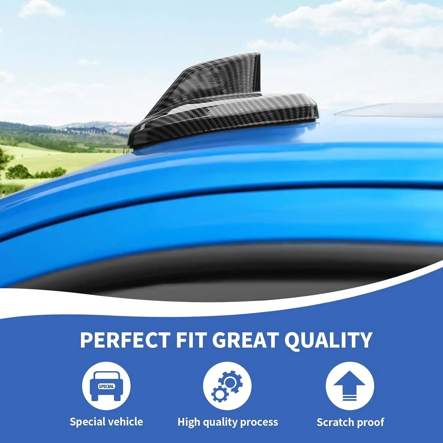 

ABS Glossy Black Shark Fin Antenna Base Cover Trim For Chevy Suburban Tahoe Cadillac Escalade 2021-2025 Protection Accessories