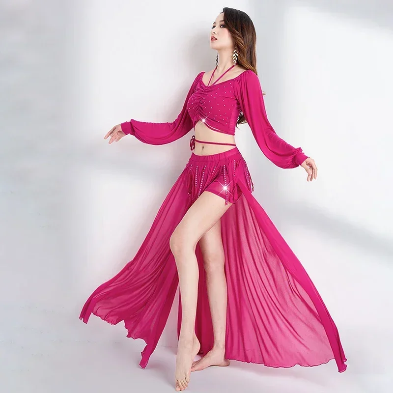 

Belly Dance Long Skirt Set Sexy Clothes Stage Dance Dress Suit Carnaval Disfrace Adults Carnival Costume Vestidos De Baile Jupes