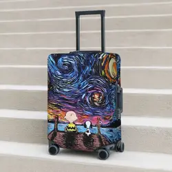 Snoopy Suitcase Cover Starry Night Pop Art Animal Dog Travel Holiday Fun Luggage Supplies Protection