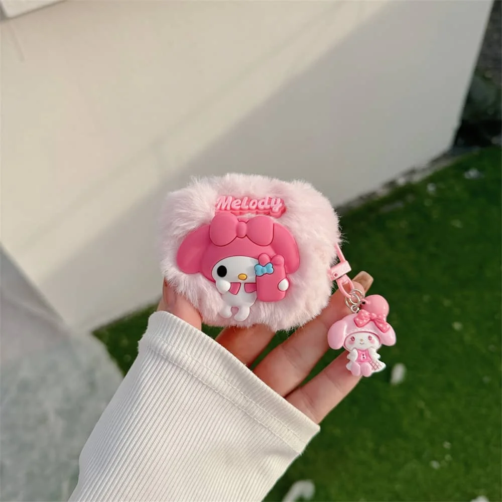 جراب سماعة أذن لسماعات AirPods Pro ، كرتون لطيف ، دور أنيمي ، لحن ، حافظات سماعات أذن لسماعات Air Pods 1 ، 2 ، 3 ، غطاء واقي ناعم من القطيفة