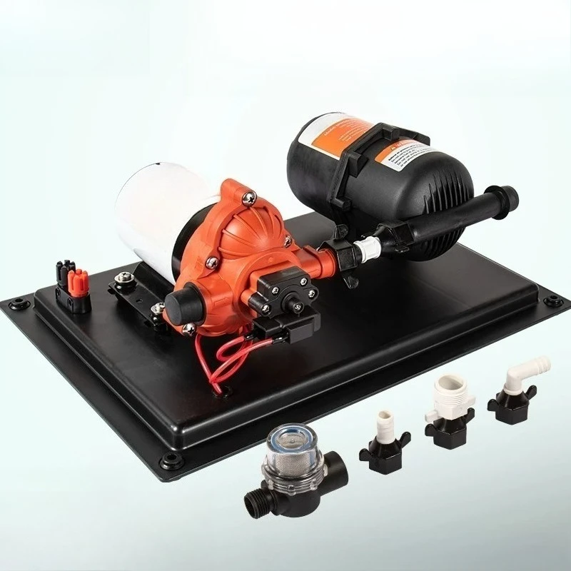 Diaphragm Water Pump with Integrated Pressure Tank, High-Flow Self-Priming Pump for RV, Caravan, Marine & Boat