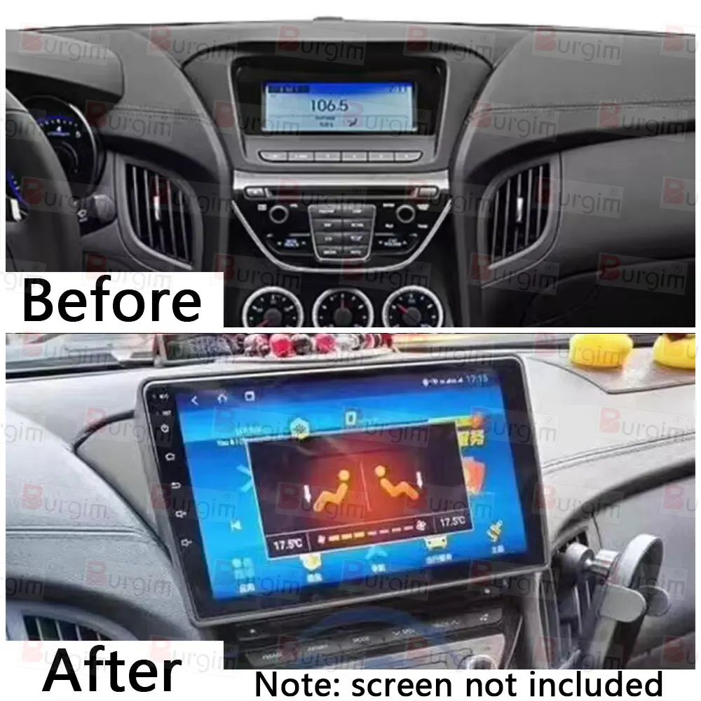 Car Radio Fascias Frame For Hyundai Genesis Coupe 2013-2016 9 inch 2DIN Stereo Panel Wiring Harness Power Cable Adapter Canbus