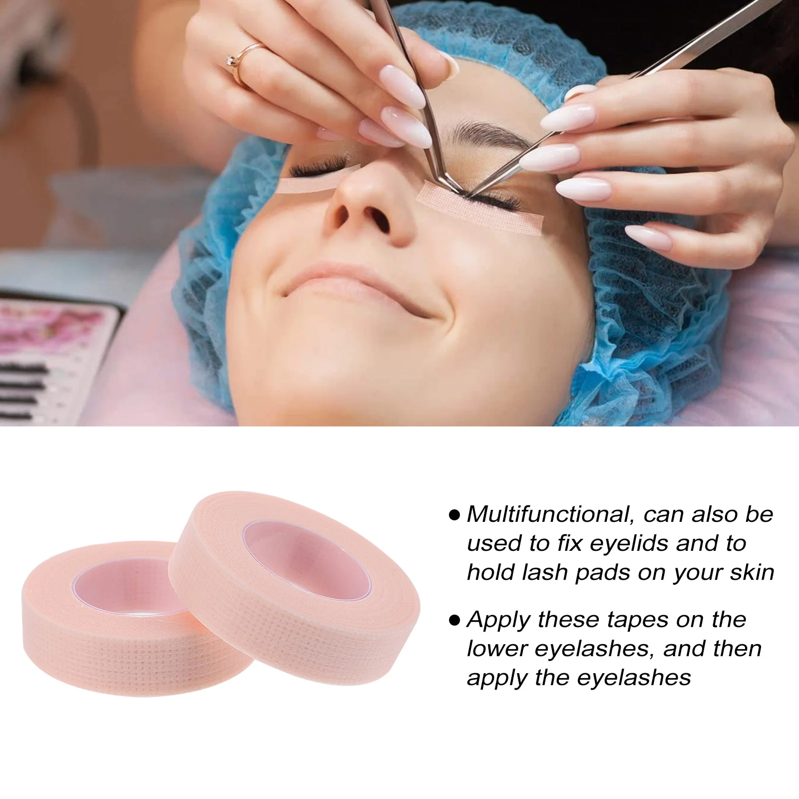 

6 Rolls Pink Eyelash Tape Breathable Gentle Skin-Friendly Lash Extension Grafting Tape for Eyelid Lift and Eyebrow Trimming
