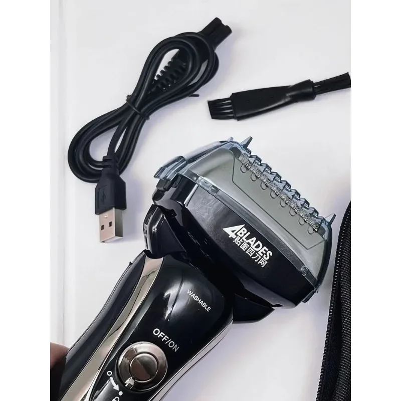 

Rechargeable Cordless Shaver For Men KM-5568 With LCD Blade Reciprocating Razor Face Washer And Nose Hair Trimmer