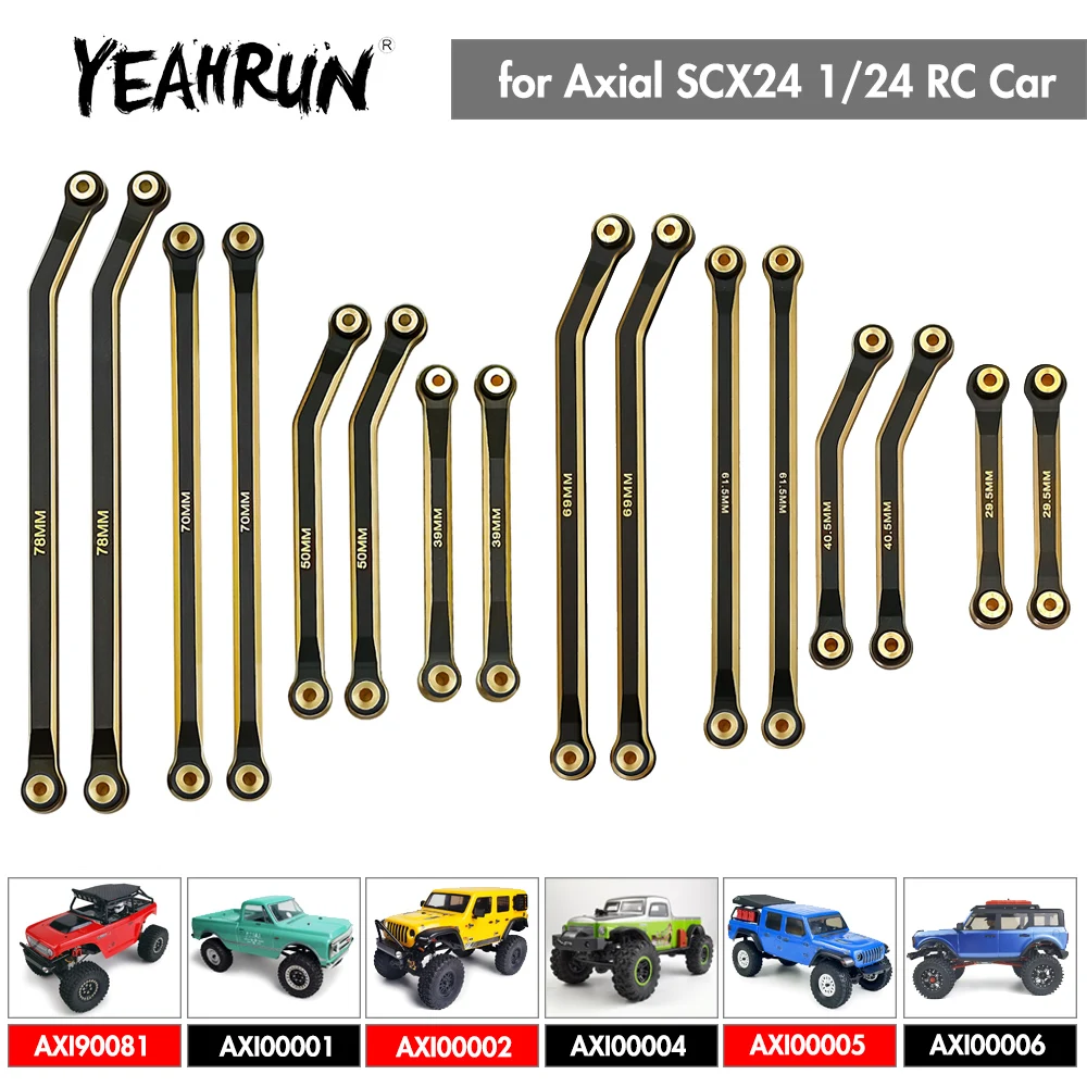 YEAHRUN Kit di collegamento del collegamento dello sterzo in ottone rialzato per Axial SCX24 Deadbolt Gladiator Wrangler Bronco Chevrolet 1/24 RC Car