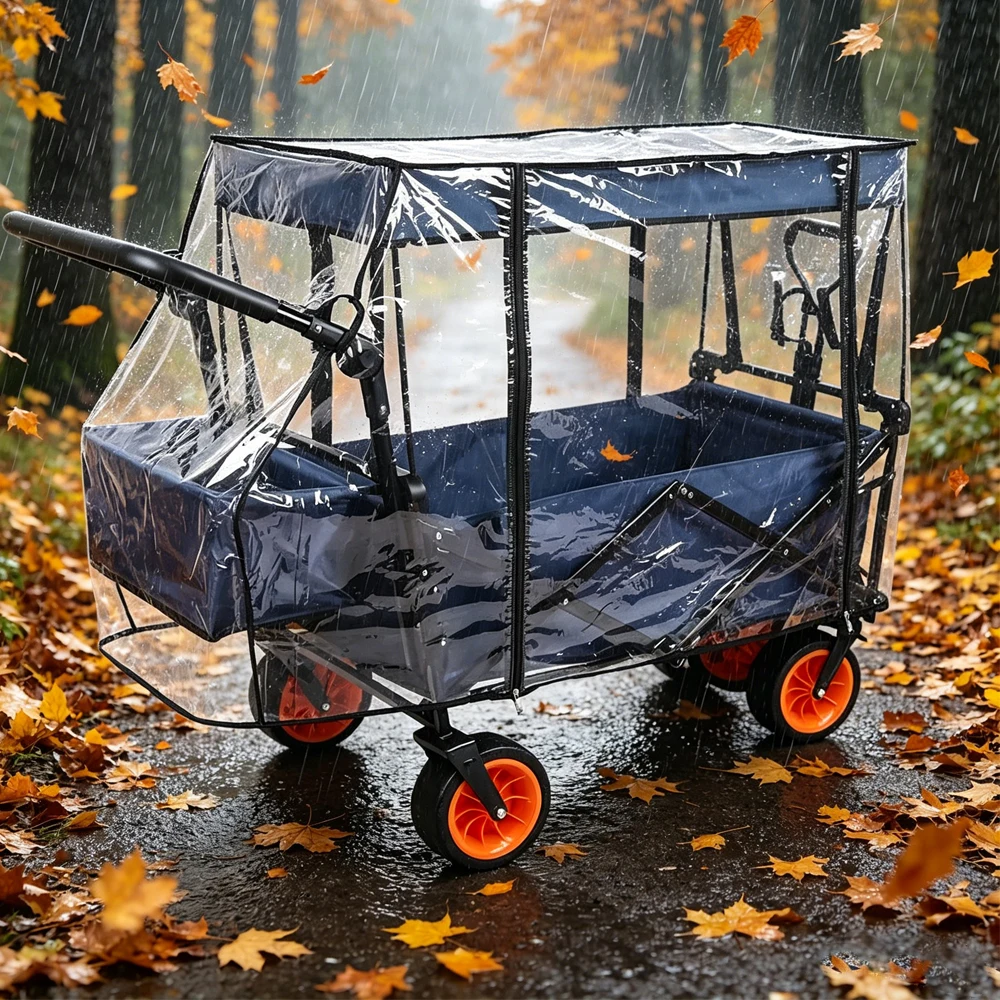 Foldable Camper Trolley Rain Cover - alternate angle