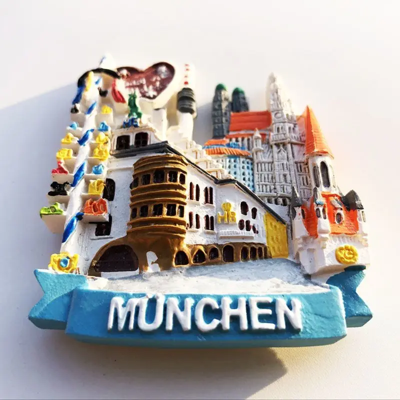 

Munich Street View Refrigerator Magnet-High-end Personality Creative-German Tourism-3D Magnetic Souvenir
