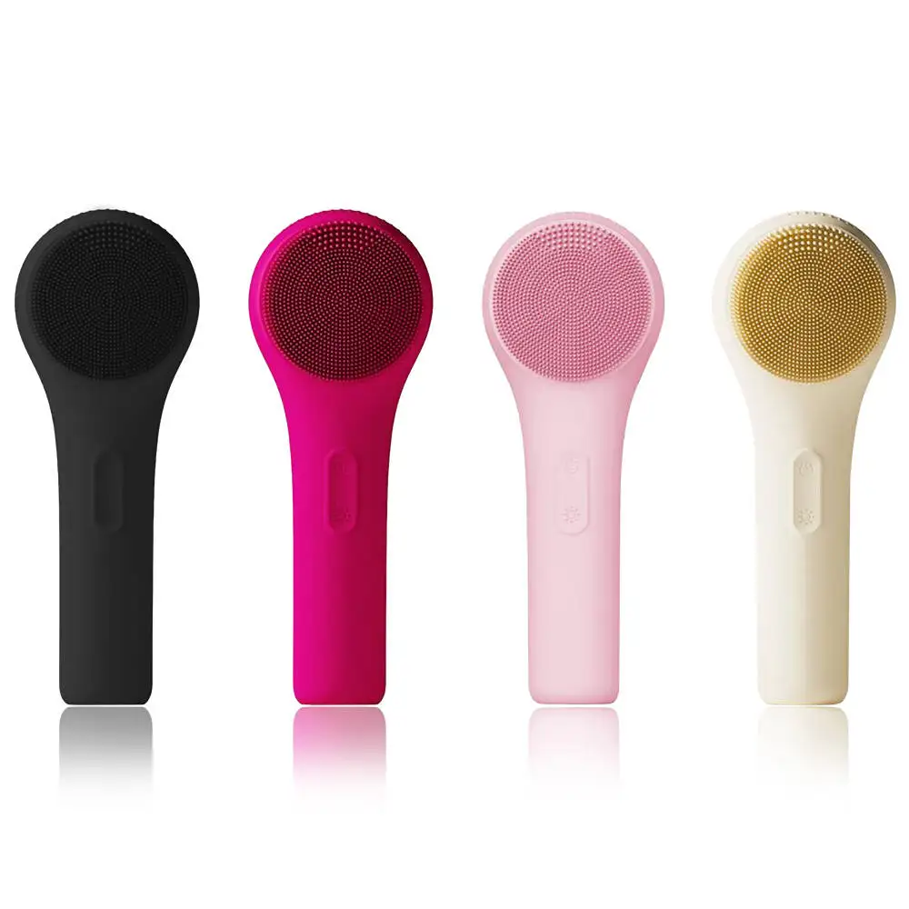 Face Cleaning Brush Electric Silicone Facial Scrubber With Ultrasonic Vibration and Soft Brush Head for Gentle Exfoliation