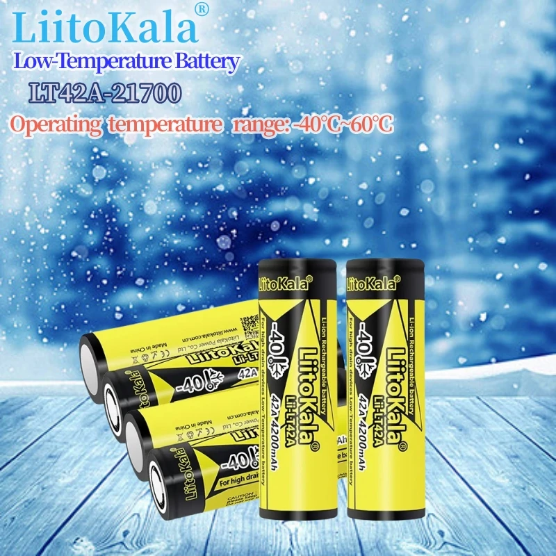 

26PCS LiitoKala Lii-LT42A 3.7V 4200mAh 21700 Battery 42A Power 10C Discharge Ternary Lithium Batteries DIY Electric Bicycle