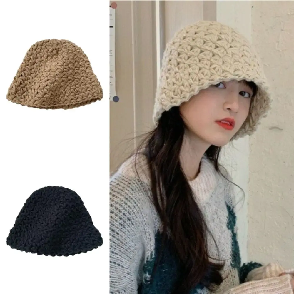 Practical Hand Hook Knitted Hat Wool Handmade Basin Hat Breathable Gauze Towel Fisherman's Hat Hair