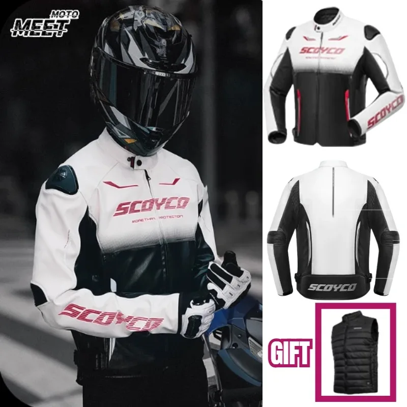 

Moto Raw Sheepskin Cycling Suit Men and Women Locomotive Racing Suit Four Seasons Rally Suit Anti-drop and Windproof and Warm