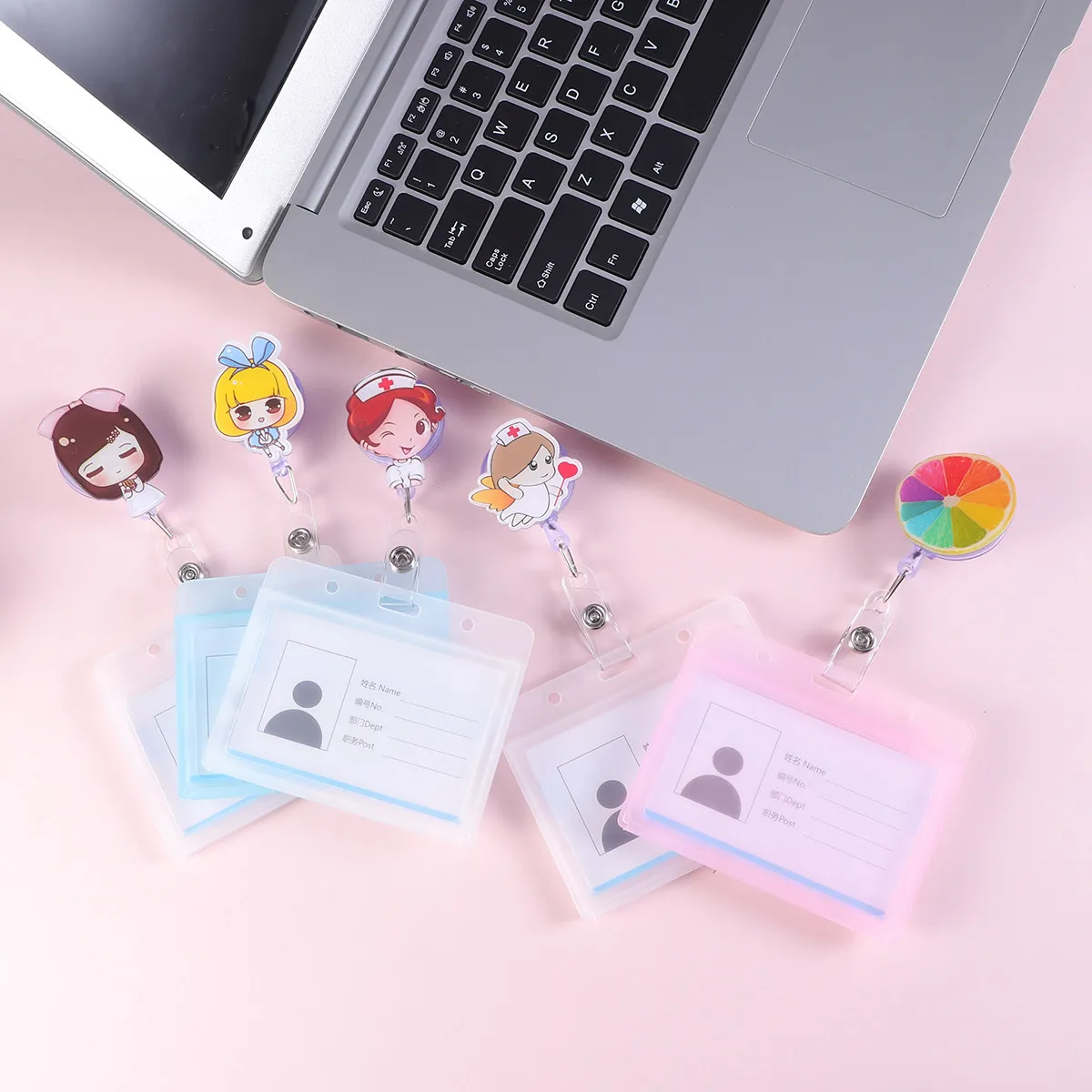 

Набор из 5 держателей для бейджей медсестры с прозрачным окном, водонепроницаемый чехол для ID-карт, надежный шнурок для рабочего пропуска, пластиковый держатель для визитных карт