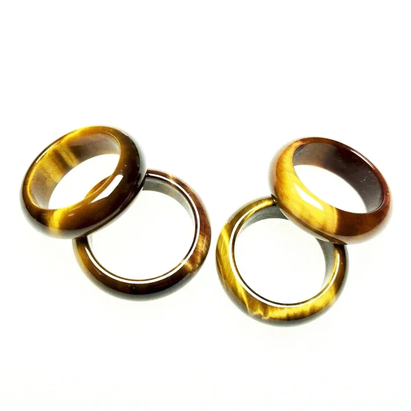 Natural  Tiger Eye Stone 6-12 Size Ring Chinese Jadeite Amulet Fashion Charm Jewelry Hand Carved Crafts Gifts for Women Men