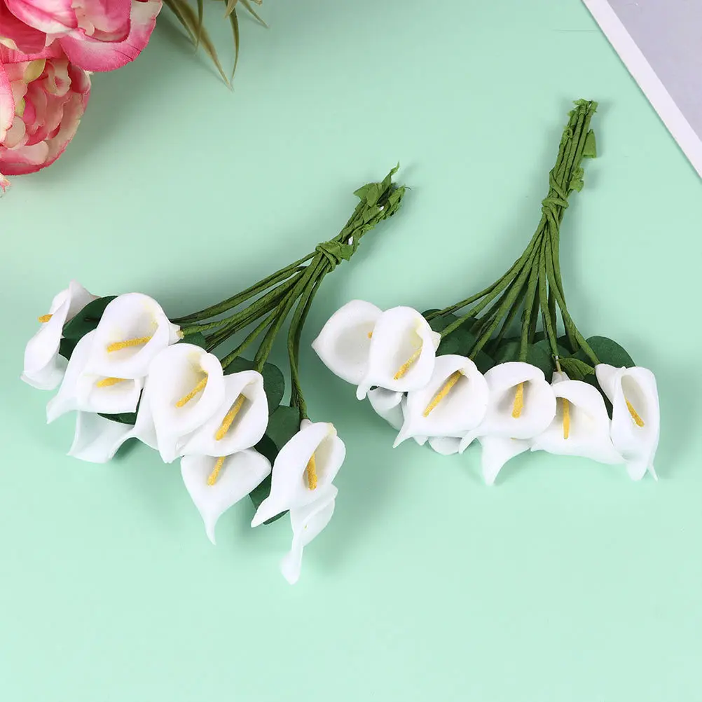 

144pcs Simulated Lily Artificial Flower Bouquet Realistic Home Office Decor Elegant Table Setting Fake Florals Arrangement