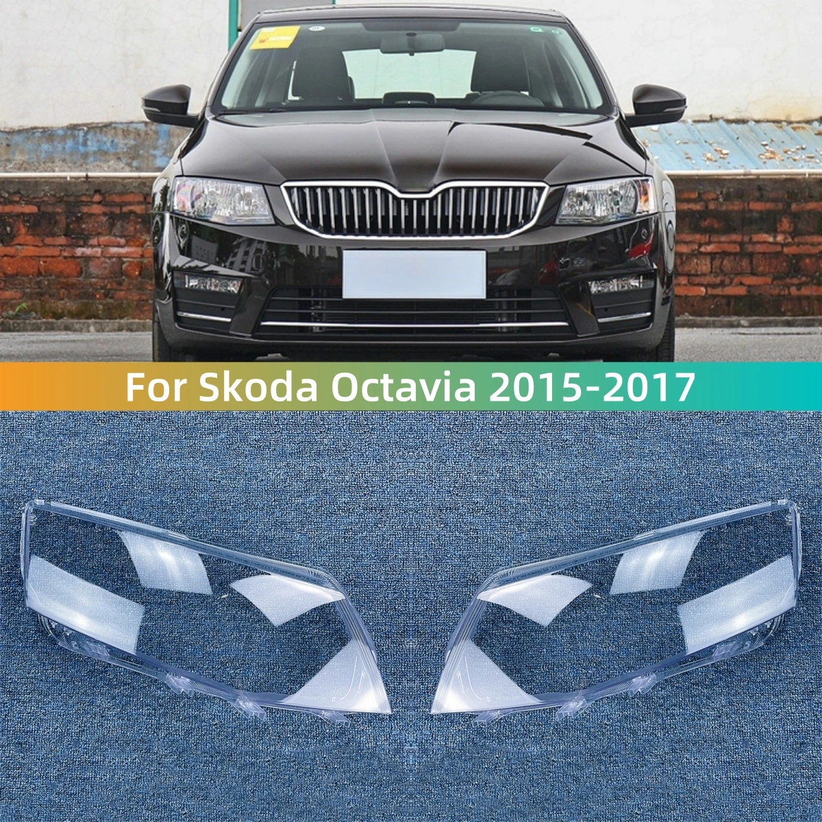 

For Skoda Octavia 2015 2016 2017 Car Acccessories Lampshade Headlamp Lamp Cover Car Front Headlight Lens Cover Lights Shell