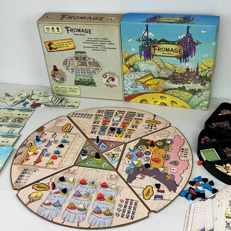 Luxury Cheese Worker Placement Board Game Strategy Competition Table Mat Game for Entertainment And Fun Collectible Cards
