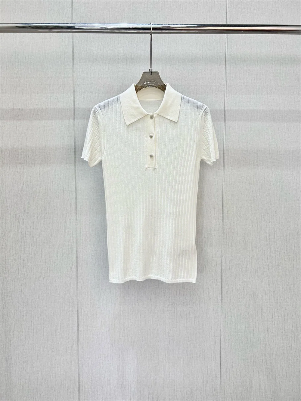 

26 Summer New Women's Clothing Elegant T-Shirts and Polos Short-Sleeved Knitted Base Layer Top