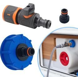 1Set Caravan Water Tank Filling Adapter With Quick Coupling Base Control Adapter Set For Fuel Cap IG60 Coarse Thread RV Parts