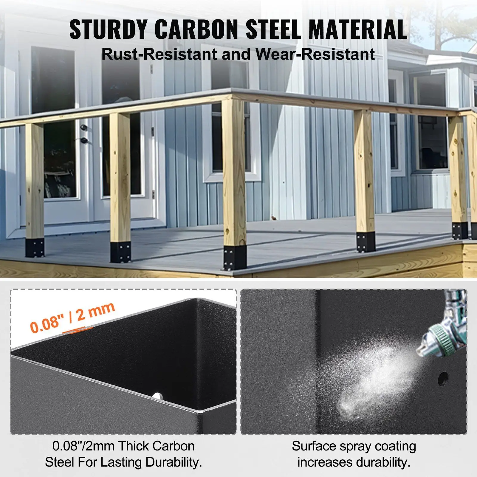10 عبوات من دعامات قاعدة ما بعد 4 × 4 مرساة خشبية شديدة التحمل