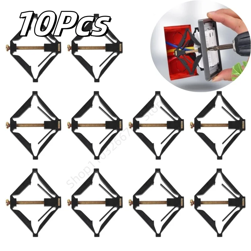 10Pcs Box Repairman 86mm Black Box Repair Screw Plug Switch Old Socket Box Replacement Fixed Wall Repair Box Support Rod Kit