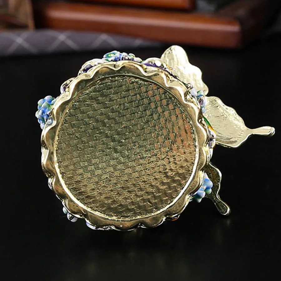 Creative Butterfly and Flower Trinket Box Enameled Decorative Keepsake Ring Box Necklace Earrings Organizer Home Decor