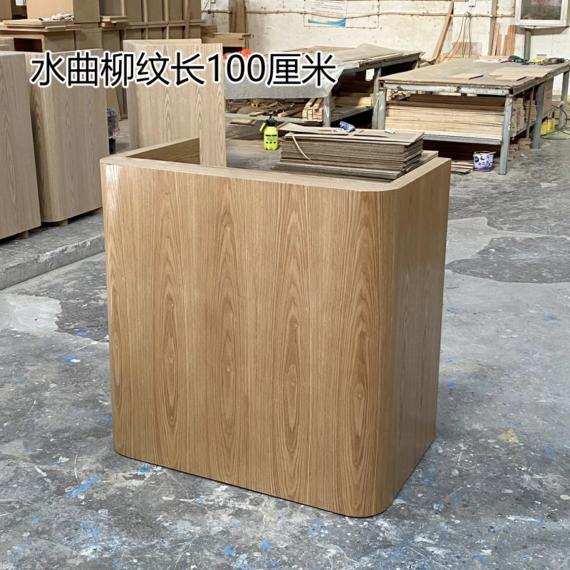 Checkout page Shop Small curved log color Reception desk Small bar