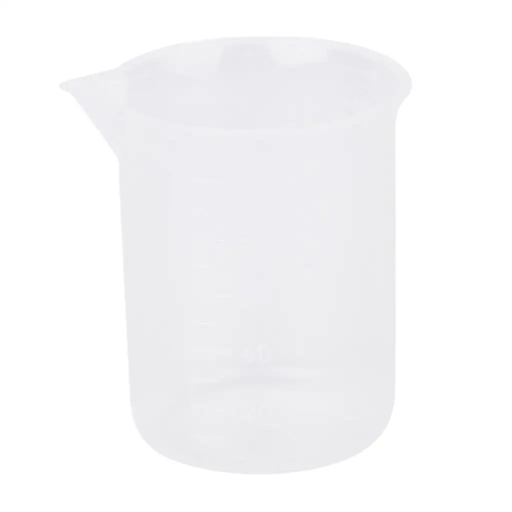 Lab Use Plastic Beaker Graduated Measuring Cup Clear Polypropylene Kitchen Tool for Liquid Measurement